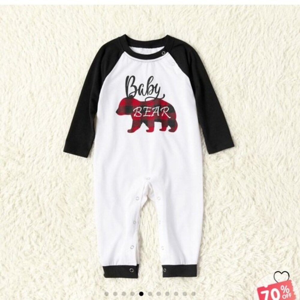 PatPat “Baby Bear" Plaid Bear Onesie NWT